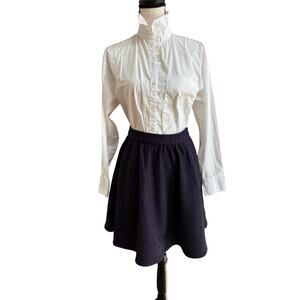 Jeune Otte Women's Wool Knit Milla Skirt L Burgundy Navy NWT $370